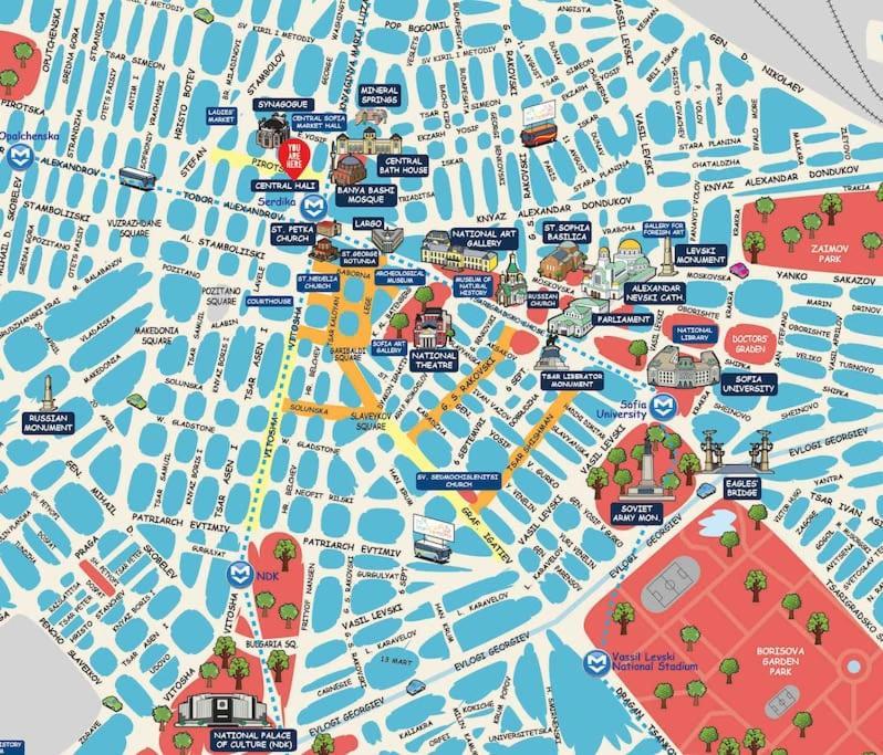 Cozy 2-Bedroom Flat In The Very Center Of صوفيا المظهر الخارجي الصورة